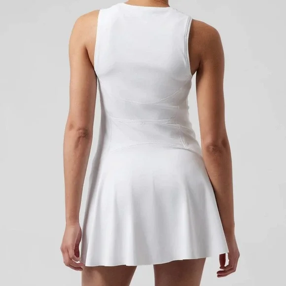 ATHLETA Ace Tennis Dress in White Flare Short Pockets Athletic Size XL NEW - Picture 3 of 11